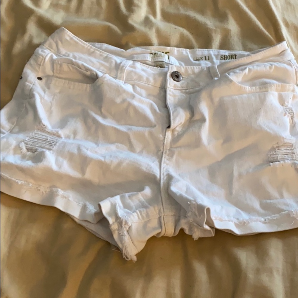White Jean shorts